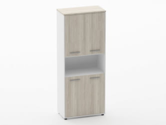 Шкаф 4 широкий закрытый с нишей Deka 10.19.121 Дуб Сантана светлый/Белый