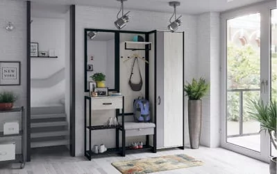 Вешалка Техно ЛД 678.340.000 Дуб Крафт Белый Черный