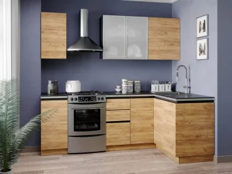 Шкаф кухонный 800 со стеклом Шервуд ЛД 281.361.000.030 Черный