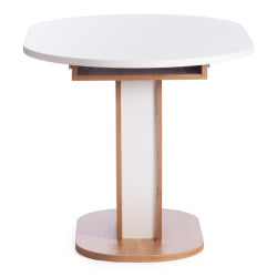 Стол обеденный SATURN ЛДСП, 120-160x80x75,5 см, Дуб Артисан/Белый