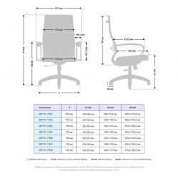 Кресло офисное МЕТТА B 2b 19/K130, Основание 17832 Комплект 4 Светло-серое Черное