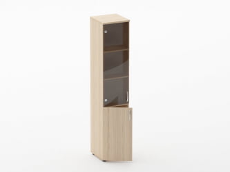 Шкаф высокий со стеклом Глассй 6.19.15Л Туя / Glassy