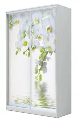 Шкаф-купе белый Хит-24-14-77 Орхидея Белая шагрень