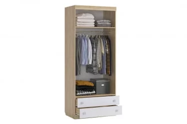 Шкаф комбинированный (с ящ. 2-створчатый) Форсаж MKF-01 Дуб сонома/белый