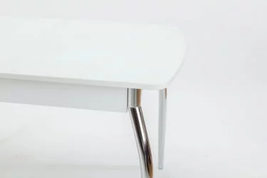 Столешница Чикаго СТ (6191) белый,стекло белое