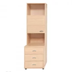 Стеллаж открытый Modul 4 с тумбой, ящиками и дверкой Клен