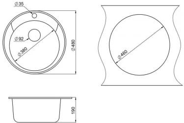 Кухонная мойка STANDART 4802 Белый