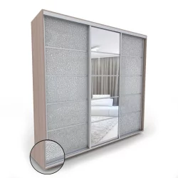 Шкаф-купе 3-х дверный Акцент-Квадро КЛ 2400х600 Шимо светлый/хром