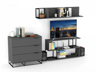 Полка навесная City средняя графит