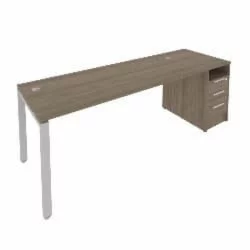 Рабочая станция с опорной тумбой Metal System Б.РС-СТП -1.5 Вяз/Серый