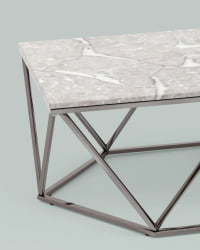 Журнальный столик Авалон black 122*66 Серый мрамор