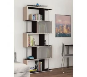 Стеллаж в гостиную Style-4 Ясень шимо темный-ясень шимо светлый