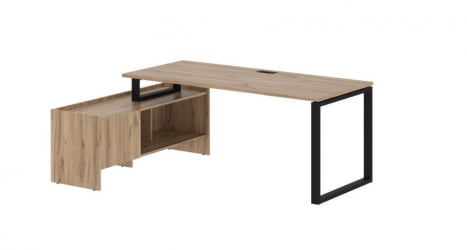 Стол с тумбой EDIS EQCT 19814 Дуб Денвер светлый Черный