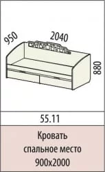 Кровать Мегаполис 55.11 Сосна Астрид