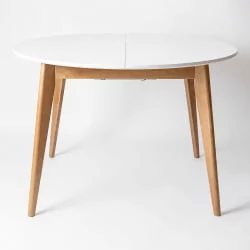 Стол обеденный Орион Plus 100x100 Морилка Дуб натуральный Эмаль белая