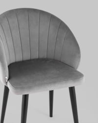 Стул с подлокотниками Брюссель велюр Серый