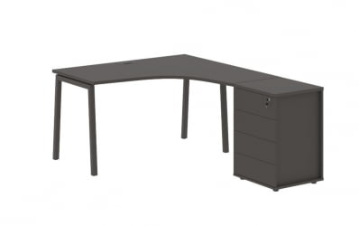 Стол эргономичный с тумбой (правый) EDIS ELCET 1318 R Мокко