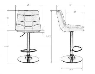 Стул барный DOBRIN TAILOR экокожа Белый