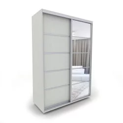 Современный шкаф-купе с зеркалом Акцент-Квадро Д 1600х600 Выбеленное дерево