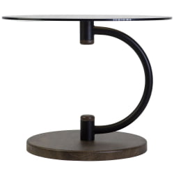 Стол в гостиную Дуэт 13Н Черный, дуб маррон / стекло тонированное