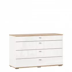 Комод 1200 с 4 ящиками Фиджи ЛД 659.050.000 Дуб Золотой Белый