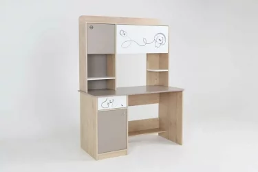 Стол компьютерный Котофей Дуб Ирландский Мокко Белый