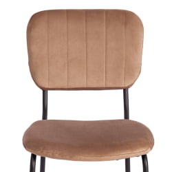 Стул CAROL (mod. UC06) металл, вельвет, 45 х 56 х 82 см, Brown (коричневый) HLR11 / черный