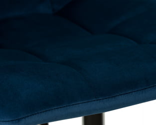 Стул барный DOBRIN NICOLE (черные матовые ножки, темно-синий велюр (108-95))