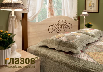 Кровать (1400) ADELE 3 Дуб Сонома/Орех шоколадный(спальня)