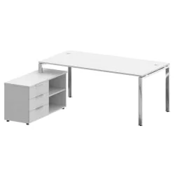 Письменный стол с полками и ящиками METAL SYSTEM DIRECT БГ.СРТ-5.9 Л Белый