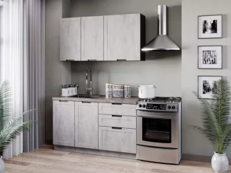 Тумба кухонная 800 с 3 ящиками (4) Джамис ЛД 296.160.000.053 Черный Белый камень