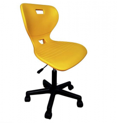 Стул мобильный на колесиках регулируемый АУРА Г (рост 6) Оранжевый/Каркас черный / AURA G