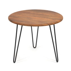 Круглый журнальный столик HURON МДФ/металл, 55*55*45 см, Дуб Американский (ножки черные)