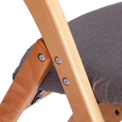 Стул FRUTTO (mod. 05) дерево, серый хлопок , 46,5 x 60 x 77 см, Grey (Cерый) А 13/ натуральный