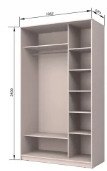 Шкаф купе 2-ух дверный Хит-24-14-15 Ясень шимо светлый