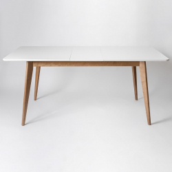 Стол обеденный Пегас Plus 120x75 Эмаль белая Морилка Орех