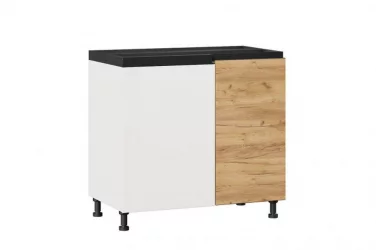 Тумба кухонная угловая 1000 (правая) Шервуд ЛД 281.090.000.095 Белая Дуб золотой