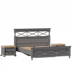 Кровать двуспальная 1600 Амели с тумбами Оникс серый