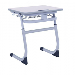 Парта одноместная регулируемая по высоте СМАРТЙ 600х500 с углом наклона столешницы и антивандальной полиуретановой кромкой (рост 3-5) Серый/Серый / SMARTY
