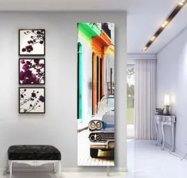 Поворотный зеркальный шкаф Драйв Шелф Арт (правый) Беленый дуб