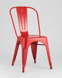 Стул TOLIX с высокой спинкой Красный глянцевый