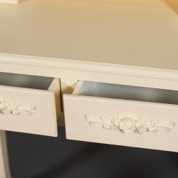 Туалетный столик с зеркалом и табуретом Secret De Maison ARNO ( mod. HX18-263 ) дерево павловния, мдф, 75х40х141см, butter white (слоновая кость)