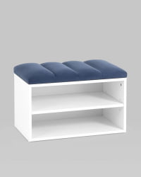 Обувница Хольст белая велюр Синий