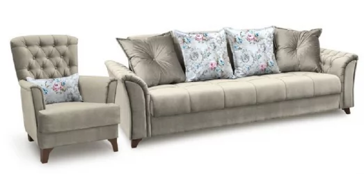 Диван-кровать Ирис ТД 963 Лекко Фог/Фибра Розы