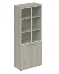 Шкаф высокий со стеклом, задняя стенка ХДФ Wing WN.701.OL.OL.AL Дуб светлый