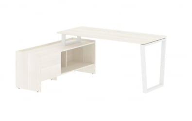 Стол с тумбой EDIS EVCT 17614 Ясень Траун Белый