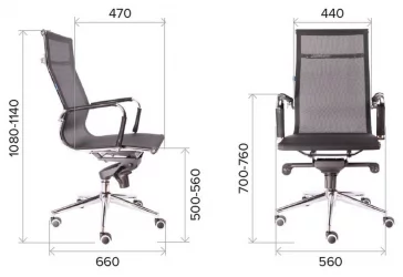 Кресло руководителя Опера М сетка Серый / Opera M
