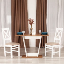 Стол обеденный TIBI L нераздвижной ЛДСП (18 мм), 68,6 х 110 х 75 см, Дуб Канзас/Пепел