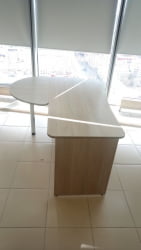 Приставка-полукруг для двух угловых столов Glassy 2.20 Дуб сантана светлый