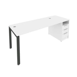 Рабочая станция с опорной тумбой Metal System Б.РС-СТП -1.4 Белый/Антрацит